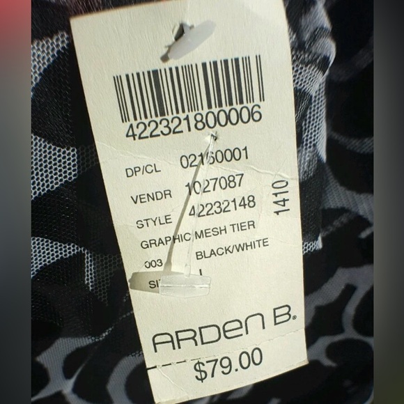 Arden B Sleeveless Tiered Layered  Black & Gray Short Mini Dress Size L NWT $79 - Picture 7 of 9